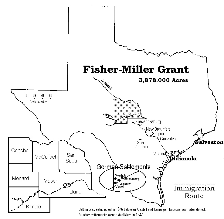 Map of Fisher-Miller Land Grant. Image included in accordance with Title 17 U.S.C. Section 107.